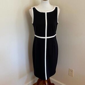 Calvin Klein Black & White Sheath Dress Size 8